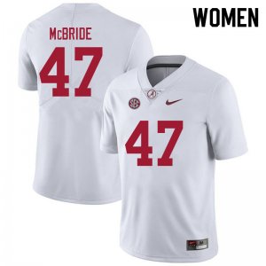 NCAA Women's Alabama Crimson Tide #47 Jacobi McBride Stitched College 2021 Nike Authentic White Football Jersey GL17V36JL